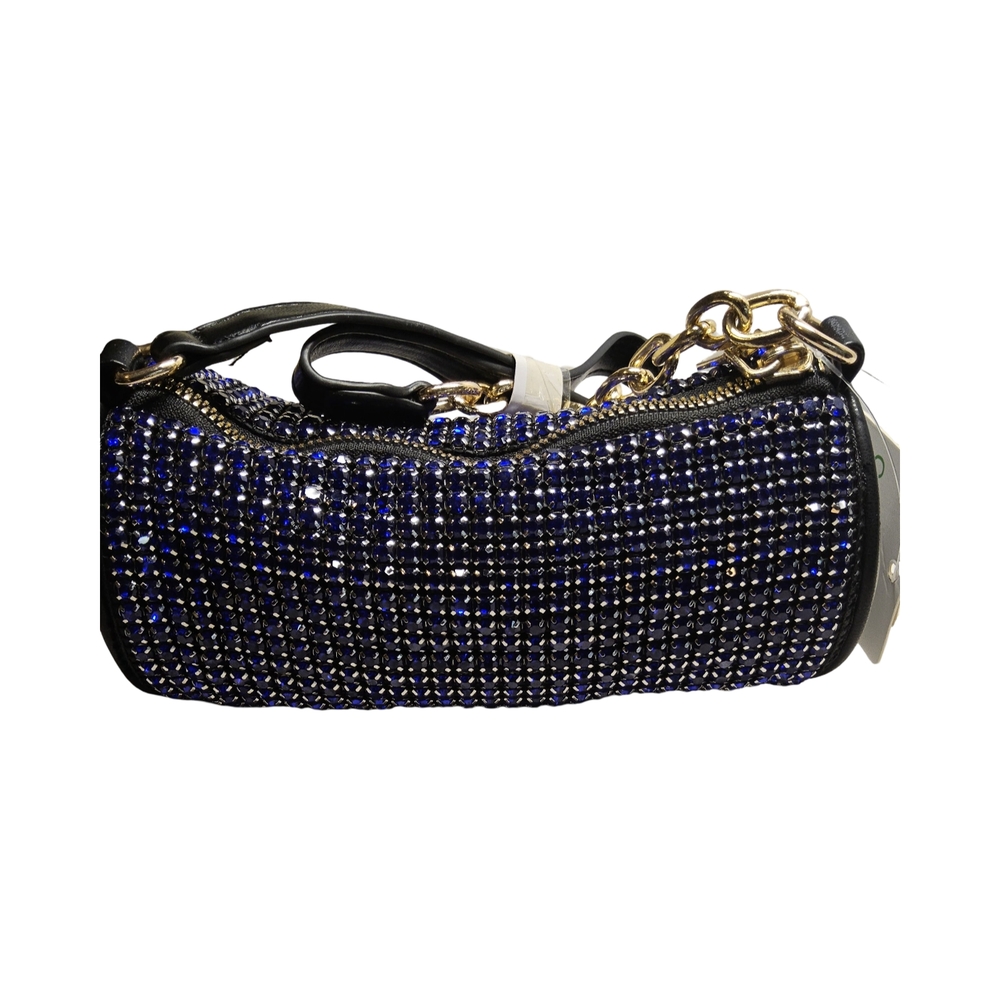 NWOT Blue and Black with Goldtone hardware Crossbody Bag with Structured Design - Picture 2 of 7